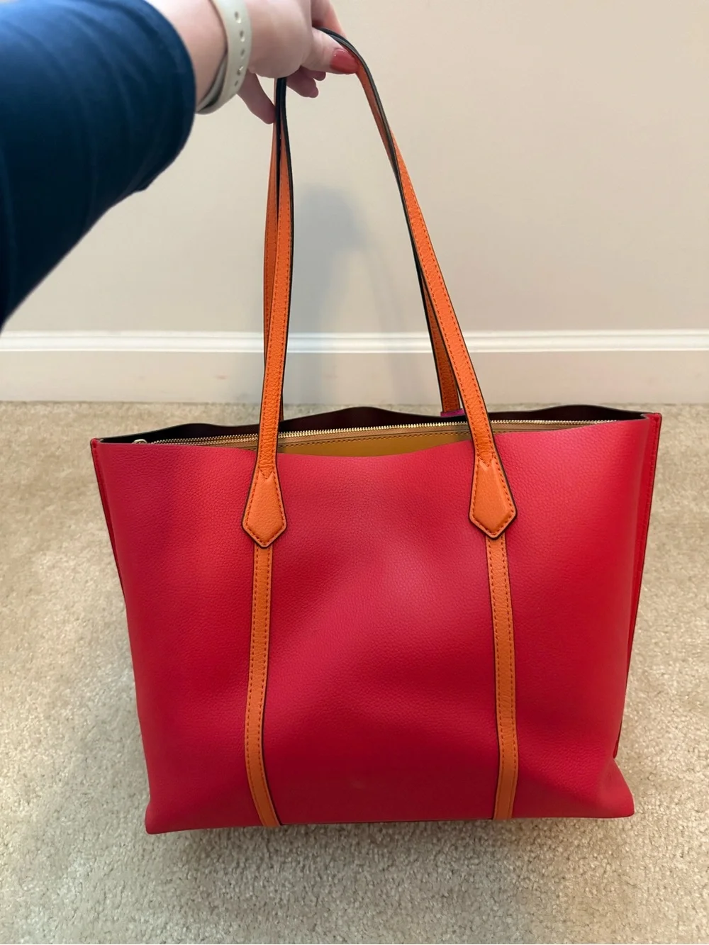 Tory Burch Perry Color-Block Triple-Compartment Tote
